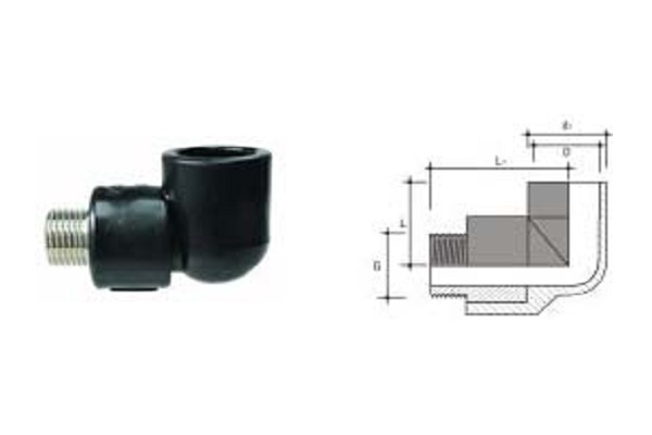 HDPE Hàn Nối Trong Cút Ren Ngoài D32x3/4"